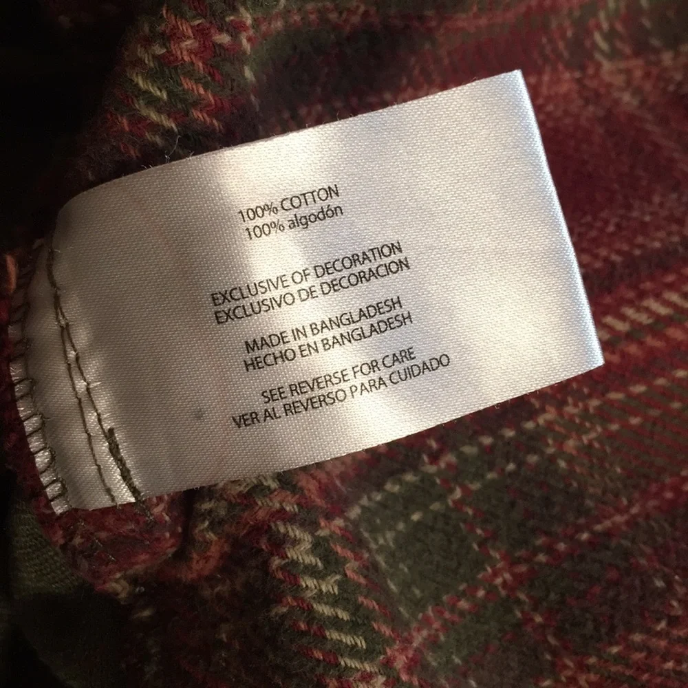 Orvis long sleeve flannel red and green plaid flannel size x large - Picture 7 of 9